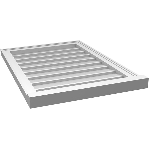 Ekena Millwork Vertical Surface Mount PVC Gable Vent w/ 2"W x 2"H , Brickmould Sill Frame, 22"W x 30"H - GVPVE22X3003SN