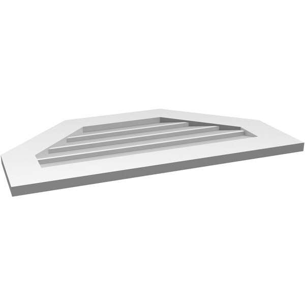 Ekena Millwork Octagonal Top Surface Mount PVC Gable Vent w/ 3-1/2"W x 1"P Standard Frame, 32"W x 18"H - GVPOT32X1801SN