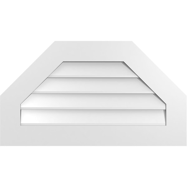 Ekena Millwork Octagonal Top Surface Mount PVC Gable Vent w/ 3-1/2"W x 1"P Standard Frame, 32"W x 18"H - GVPOT32X1801SN