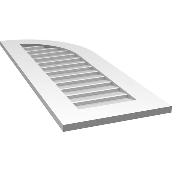 Ekena Millwork Quarter Round Top Right Surface Mount PVC Gable Vent w/ 3-1/2"W x 1"P Standard Frame, 16"W x 42"H - GVPQR16X4201SN