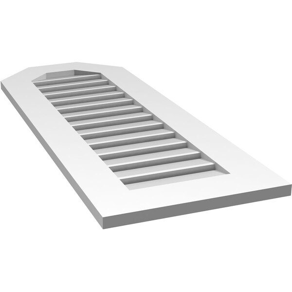 Ekena Millwork Octagonal Top Surface Mount PVC Gable Vent: Functional, w/ 3-1/2"W x 1"P Standard Frame, 16"W x 42"H - GVPOT16X4201SF