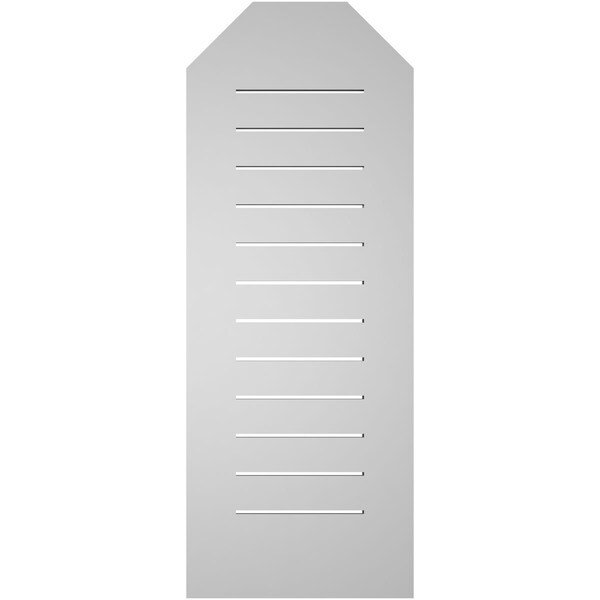 Ekena Millwork Octagonal Top Surface Mount PVC Gable Vent: Functional, w/ 3-1/2"W x 1"P Standard Frame, 16"W x 42"H - GVPOT16X4201SF