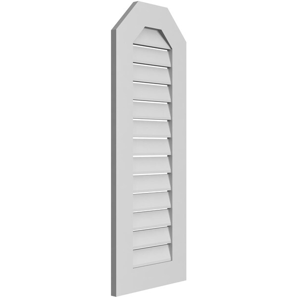 Ekena Millwork Octagonal Top Surface Mount PVC Gable Vent: Functional, w/ 3-1/2"W x 1"P Standard Frame, 16"W x 42"H - GVPOT16X4201SF