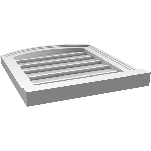 Ekena Millwork Arch Top Surface Mount PVC Gable Vent w/ 2"W x 2"P Brickmould Sill Frame, 18"W x 18"H - GVPAR18X1803SN