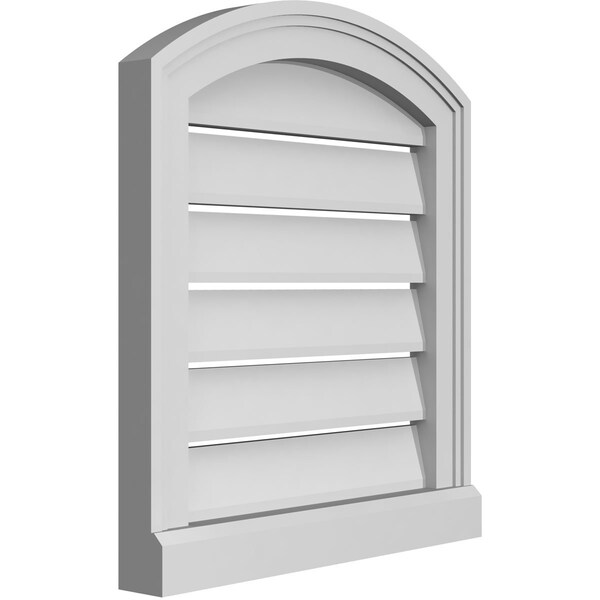 Ekena Millwork Arch Top Surface Mount PVC Gable Vent w/ 2"W x 2"P Brickmould Sill Frame, 18"W x 18"H - GVPAR18X1803SN