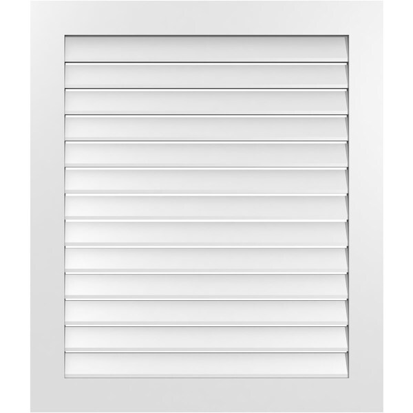 Ekena Millwork Vertical Surface Mount PVC Gable Vent: Functional, w/ 3-1/2"W x 1"P Standard Frame, 36"W x 42"H - GVPVE36X4201SF