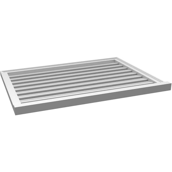 Ekena Millwork Vertical Surface Mount PVC Gable Vent: Functional, w/ 2"W x 2"P Brickmould Sill Frame, 42"W x 30"H - GVPVE42X3003SF