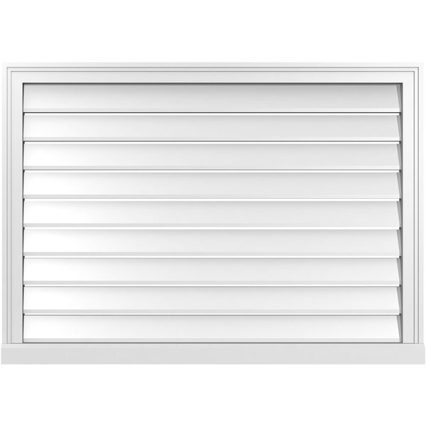 Ekena Millwork Vertical Surface Mount PVC Gable Vent: Functional, w/ 2"W x 2"P Brickmould Sill Frame, 42"W x 30"H - GVPVE42X3003SF