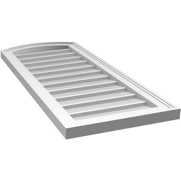 Ekena Millwork Arch Top Surface Mount PVC Gable Vent: Functional, w/ 2"W x 1-1/2"P Brickmould Frame, 16"W x 38"H - GVPAR16X3802SF