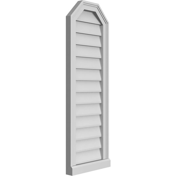 Ekena Millwork Octagonal Top Surface Mount PVC Gable Vent w/ 2"W x 2"P Brickmould Sill Frame, 14"W x 40"H - GVPOT14X4003SN