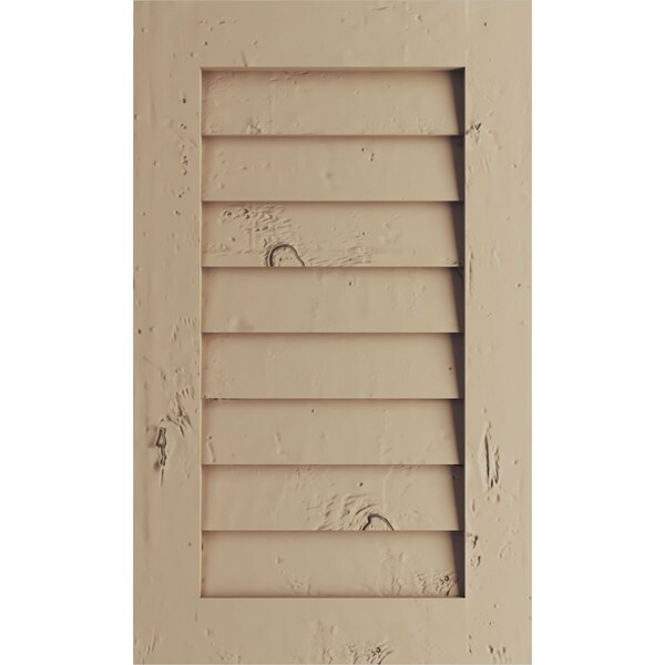 Ekena Millwork Timberthane Knotty Pine Vertical Faux Wood Non-Functional Gable Vent, Primed Tan, 30"W x 27"H - GVURVE30X27DKPPR
