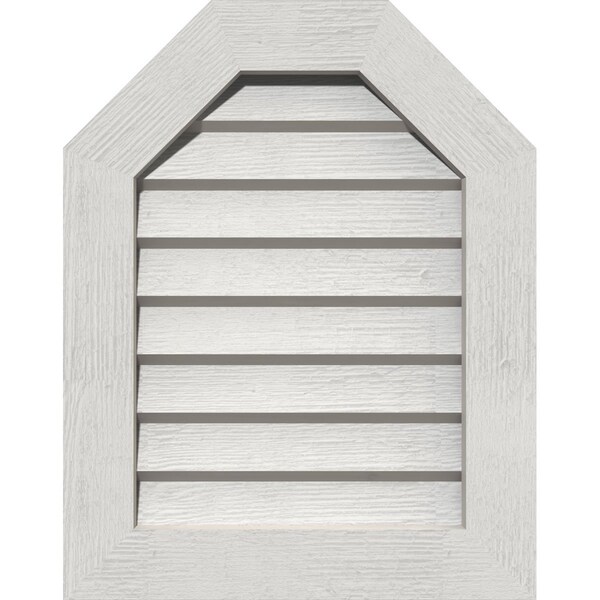 Ekena Millwork Octagonal Top Gable Vent Western Red Cedar Gable Vent w/Decorative Face Frame, 16"W x 26"H - GVWOT16X2602RDPWR