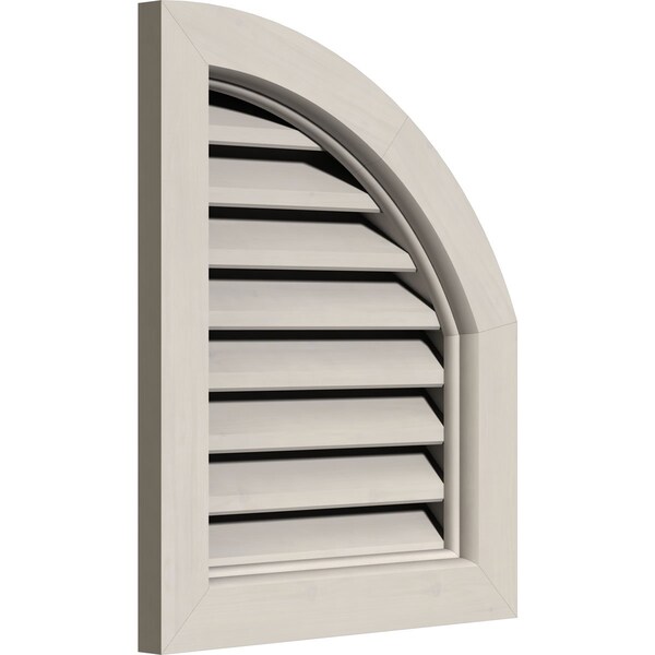 Ekena Millwork Quarter Round Top Right Western Red Cedar Gable Vent w/Brick Mould Face Frame, 10"W x 12"H - GVWQR10X1200SFPWR