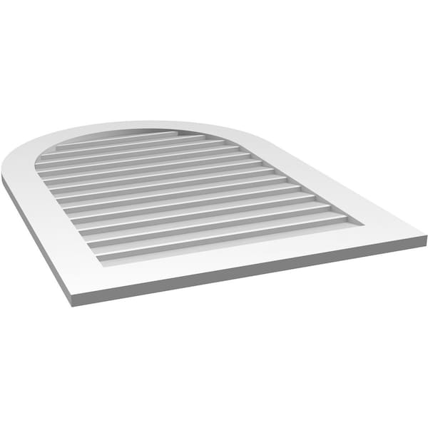 Ekena Millwork Round Top Surface Mount PVC Gable Vent: Non-Functional, w/ 3-1/2"W x 1"P Standard Frame, 30"W x 42"H - GVPRT30X4201SN
