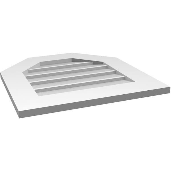 Ekena Millwork Octagonal Top Surface Mount PVC Gable Vent w/ 3-1/2"W x 1"P Standard Frame, 22"W x 22"H - GVPOT22X2201SN