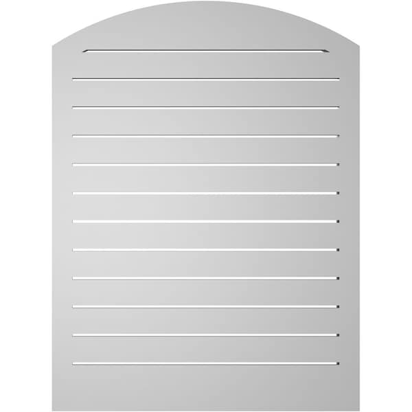 Ekena Millwork Arch Top Surface Mount PVC Gable Vent: Non-Functional, w/2"W x 1-1/2"P Brickmould Frame, 30"W x 38"H - GVPAR30X3802SN
