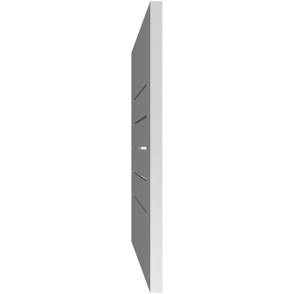 Ekena Millwork Vertical Surface Mount PVC Gable Vent: Functional, w/ 3-1/2"W x 1"P Standard Frame, 24"W x 24"H - GVPVE24X2401SF