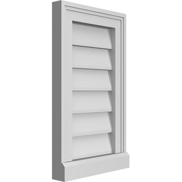 Ekena Millwork Vertical Surface Mount PVC Gable Vent w/ 2"W x 2"H , Brickmould Sill Frame, 12"W x 20"H - GVPVE12X2003SN