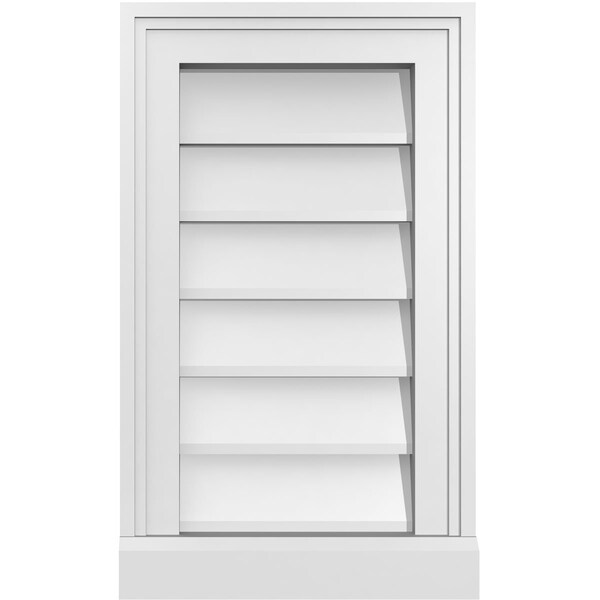 Ekena Millwork Vertical Surface Mount PVC Gable Vent w/ 2"W x 2"H , Brickmould Sill Frame, 12"W x 20"H - GVPVE12X2003SN