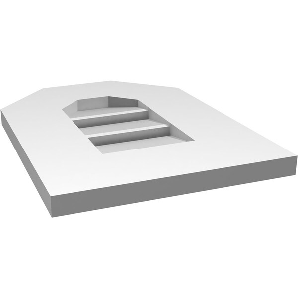 Ekena Millwork Octagonal Top Surface Mount PVC Gable Vent: Functional, w/ 3-1/2"W x 1"P Standard Frame, 12"W x 16"H - GVPOT12X1601SF