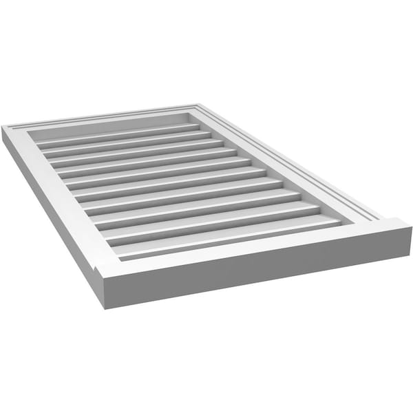 Ekena Millwork Vertical Surface Mount PVC Gable Vent: Functional, w/ 2"W x 2"P Brickmould Sill Frame, 20"W x 34"H - GVPVE20X3403SF