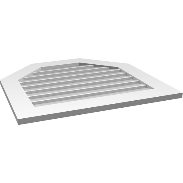 Ekena Millwork Octagonal Top Surface Mount PVC Gable Vent w/ 3-1/2"W x 1"P Standard Frame, 30"W x 28"H - GVPOT30X2801SN
