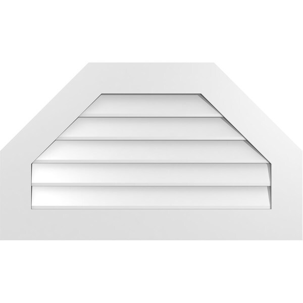 Ekena Millwork Octagonal Top Surface Mount PVC Gable Vent w/ 3-1/2"W x 1"P Standard Frame, 34"W x 20"H - GVPOT34X2001SN