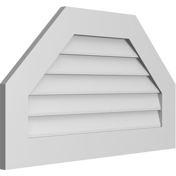 Ekena Millwork Octagonal Top Surface Mount PVC Gable Vent w/ 3-1/2"W x 1"P Standard Frame, 34"W x 20"H - GVPOT34X2001SN