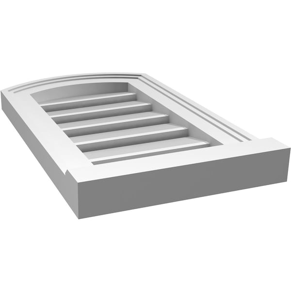 Ekena Millwork Arch Top Surface Mount PVC Gable Vent w/ 2"W x 2"P Brickmould Sill Frame, 12"W x 18"H - GVPAR12X1803SN