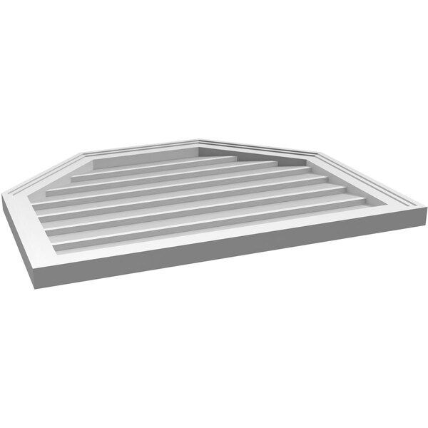Ekena Millwork Octagonal Top Surface Mount PVC Gable Vent w/ 2"W x 1-1/2"P Brickmould Frame, 30"W x 24"H - GVPOT30X2402SN