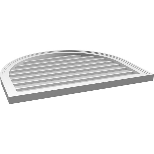 Ekena Millwork Round Top Surface Mount PVC Gable Vent w/ 2"W x 1-1/2"P Brickmould Frame, 32"W x 26"H - GVPRT32X2602SN