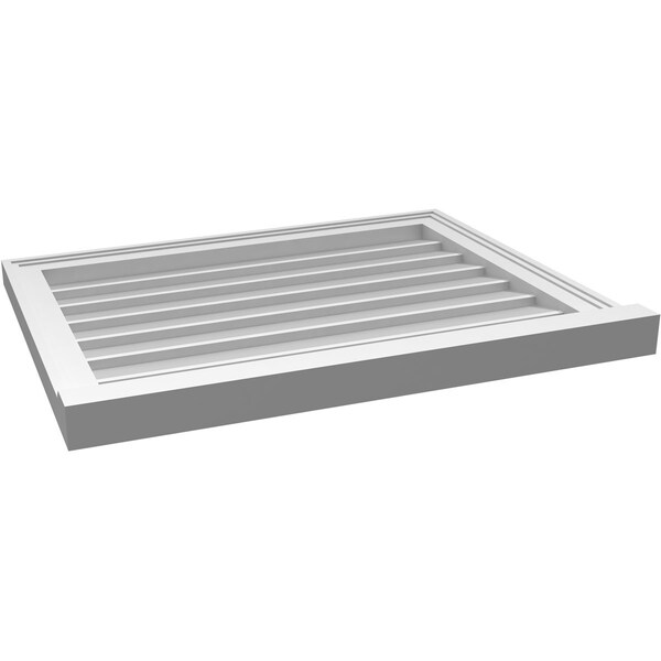 Ekena Millwork Vertical Surface Mount PVC Gable Vent w/ 2"W x 2"H , Brickmould Sill Frame, 28"W x 22"H - GVPVE28X2203SN