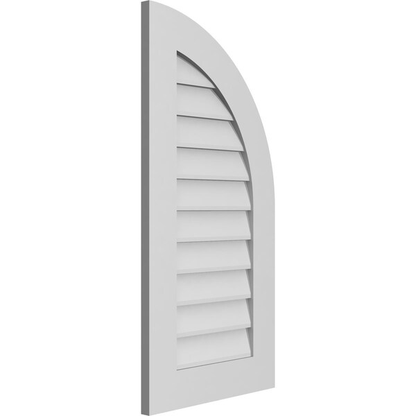Ekena Millwork Quarter Round Top Right Surface Mount PVC Gable Vent w/ 3-1/2"W x 1"P Standard Frame, 18"W x 36"H - GVPQR18X3601SN