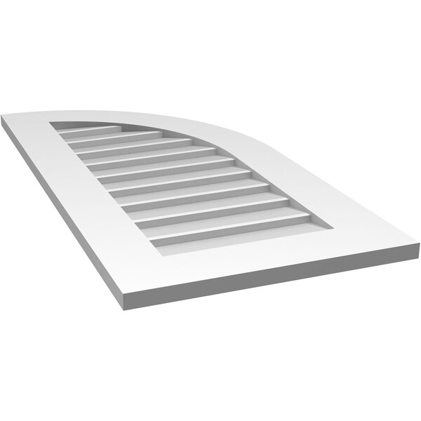 Ekena Millwork Quarter Round Top Right Surface Mount PVC Gable Vent w/ 3-1/2"W x 1"P Standard Frame, 18"W x 36"H - GVPQR18X3601SN