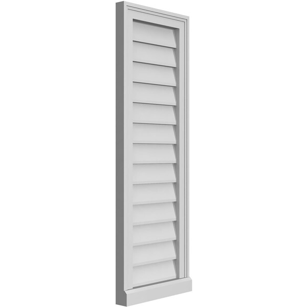 Ekena Millwork Vertical Surface Mount PVC Gable Vent w/ 2"W x 2"H , Brickmould Sill Frame, 14"W x 40"H - GVPVE14X4003SN
