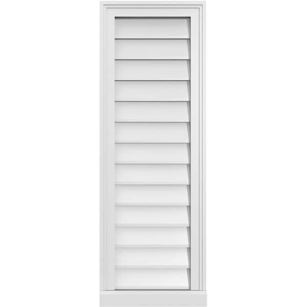 Ekena Millwork Vertical Surface Mount PVC Gable Vent w/ 2"W x 2"H , Brickmould Sill Frame, 14"W x 40"H - GVPVE14X4003SN