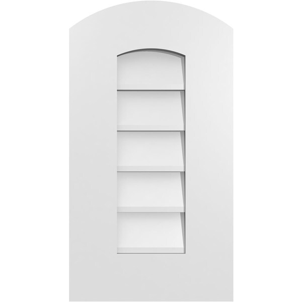 Ekena Millwork Arch Top Surface Mount PVC Gable Vent: Functional, w/ 3-1/2"W x 1"P Standard Frame, 12"W x 22"H - GVPAR12X2201SF