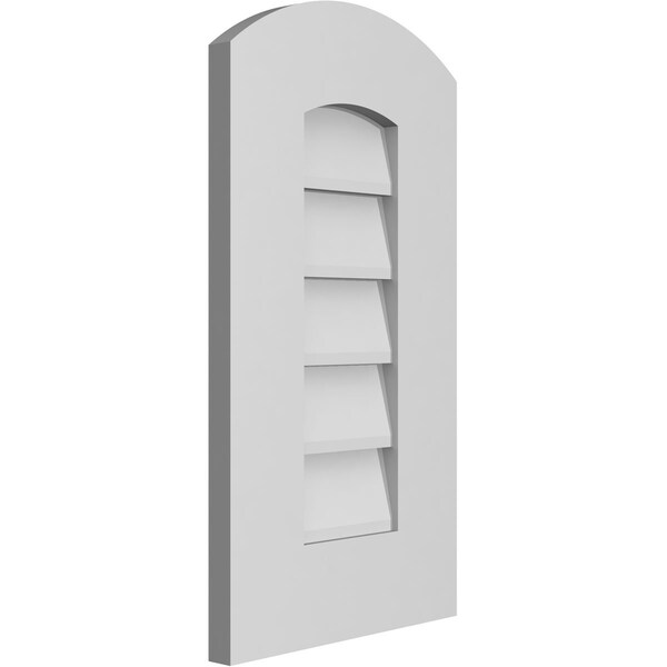 Ekena Millwork Arch Top Surface Mount PVC Gable Vent: Functional, w/ 3-1/2"W x 1"P Standard Frame, 12"W x 22"H - GVPAR12X2201SF