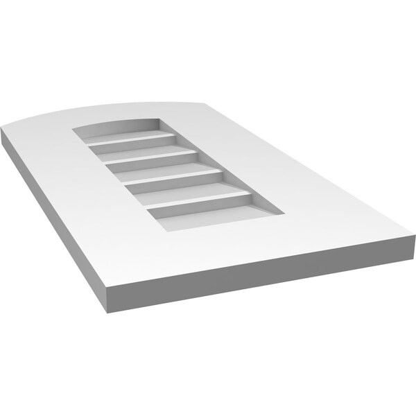 Ekena Millwork Arch Top Surface Mount PVC Gable Vent: Functional, w/ 3-1/2"W x 1"P Standard Frame, 12"W x 22"H - GVPAR12X2201SF