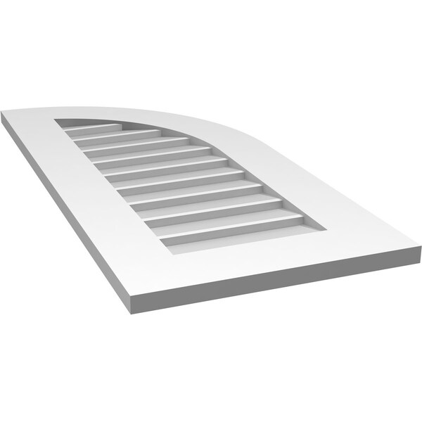 Ekena Millwork Quarter Round Top Right Surface Mount PVC Gable Vent w/ 3-1/2"W x 1"P Standard Frame, 16"W x 34"H - GVPQR16X3401SN