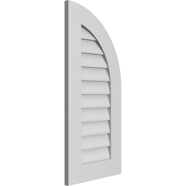 Ekena Millwork Quarter Round Top Right Surface Mount PVC Gable Vent w/ 3-1/2"W x 1"P Standard Frame, 16"W x 34"H - GVPQR16X3401SN