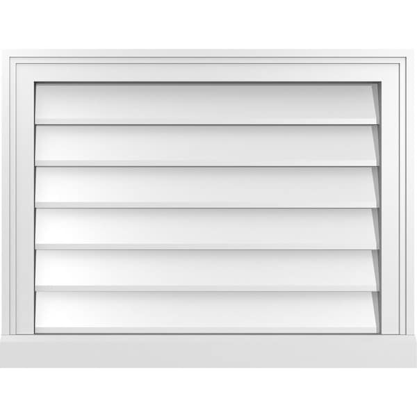Ekena Millwork Vertical Surface Mount PVC Gable Vent w/ 2"W x 2"H , Brickmould Sill Frame, 26"W x 20"H - GVPVE26X2003SN