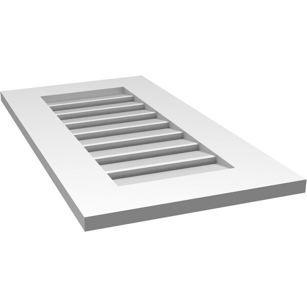 Ekena Millwork Vertical Surface Mount PVC Gable Vent: Functional, w/ 3-1/2"W x 1"P Standard Frame, 16"W x 30"H - GVPVE16X3001SF