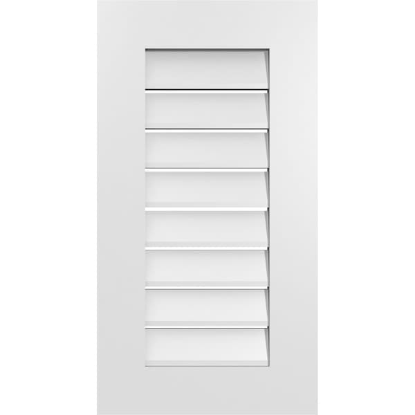 Ekena Millwork Vertical Surface Mount PVC Gable Vent: Functional, w/ 3-1/2"W x 1"P Standard Frame, 16"W x 30"H - GVPVE16X3001SF