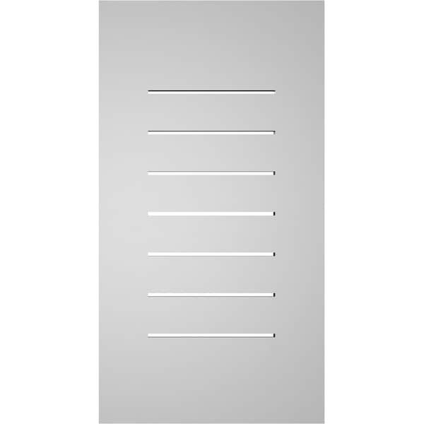 Ekena Millwork Vertical Surface Mount PVC Gable Vent: Functional, w/ 3-1/2"W x 1"P Standard Frame, 16"W x 30"H - GVPVE16X3001SF