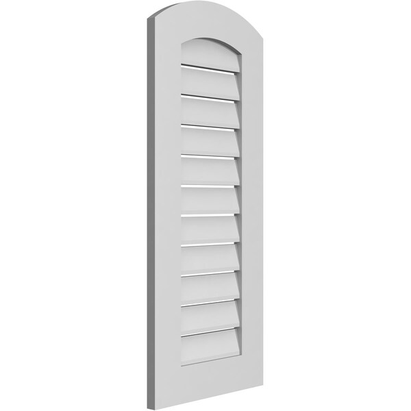 Ekena Millwork Arch Top Surface Mount PVC Gable Vent: Non-Functional, w/ 3-1/2"W x 1"P Standard Frame, 16"W x 36"H - GVPAR16X3601SN