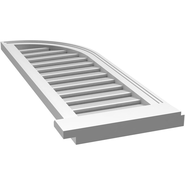 Ekena Millwork Quarter Round Top Right Surface Mount PVC Gable Vent w/ 2"W x 2"P Brickmould Sill Frame, 14"W x 40"H - GVPQR14X4003SF