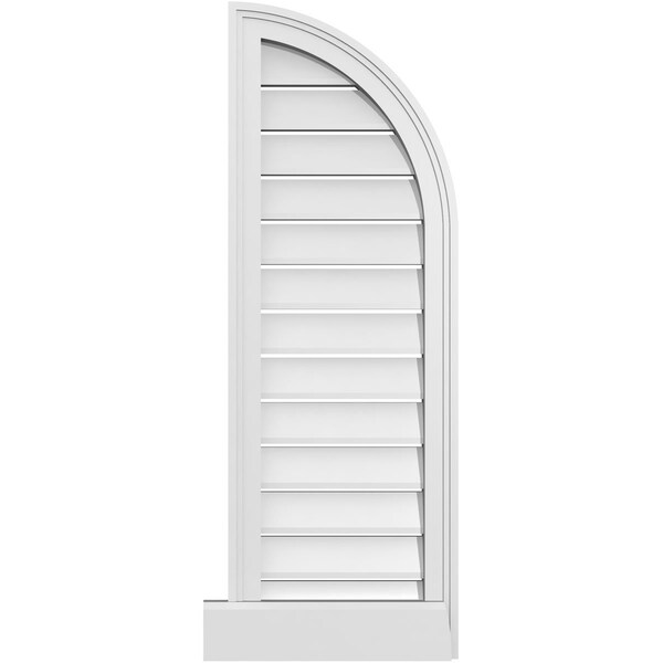 Ekena Millwork Quarter Round Top Right Surface Mount PVC Gable Vent w/ 2"W x 2"P Brickmould Sill Frame, 14"W x 40"H - GVPQR14X4003SF