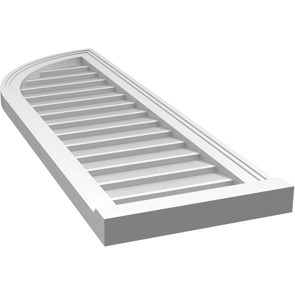 Ekena Millwork Quarter Round Top Left Surface Mount PVC Gable Vent w/ 2"W x 2"P Brickmould Sill Frame, 14"W x 42"H - GVPQL14X4203SN