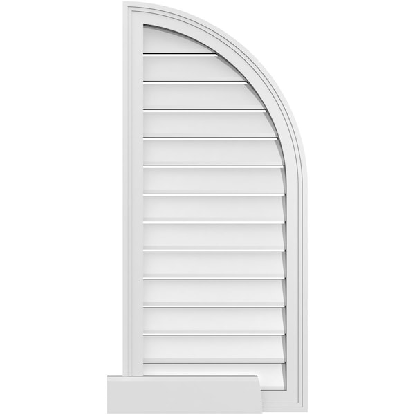 Ekena Millwork Quarter Round Top Right Surface Mount PVC Gable Vent w/ 2"W x 2"P Brickmould Sill Frame, 18"W x 40"H - GVPQR18X4003SF